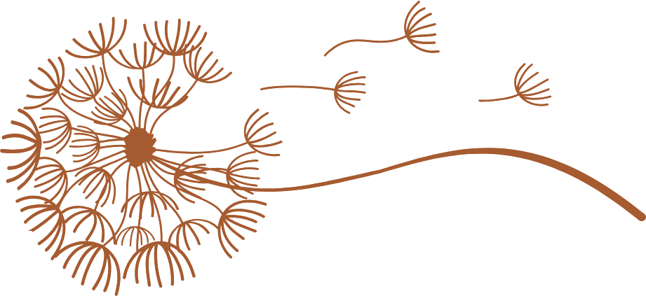 Ilustração do dente-de-leão da marca LeveMente